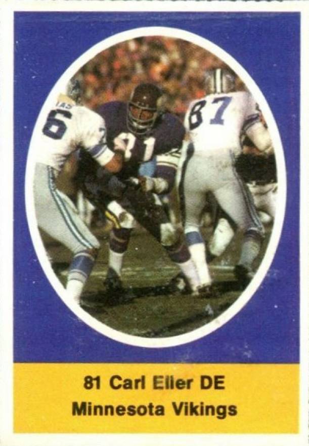 1972 Sunoco Stamps  Carl Eller # Football Card