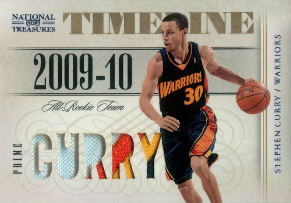 2009  Playoff National Treasures Timeline Materials Custom Names Stephen Curry #5 Basketball Card