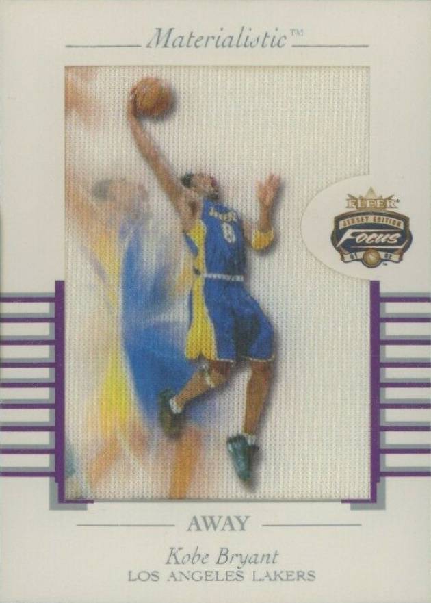 2001 Fleer Focus Jersey Edition Materialistic-Away Kobe Bryant #M-KB Basketball Card