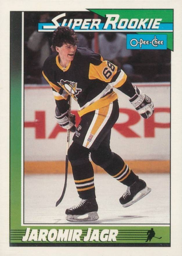 1991 O-Pee-Chee Jaromir Jagr #9 Hockey Card