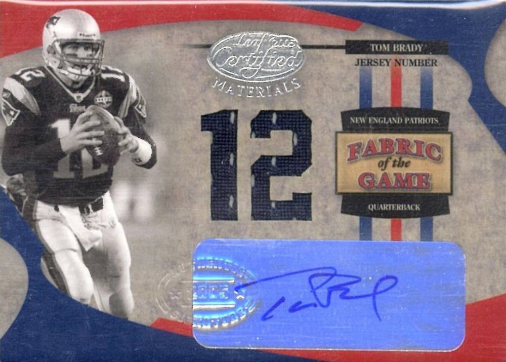 2005 Leaf Certified Materials Fabric of the Game Tom Brady #FG-75 Football Card