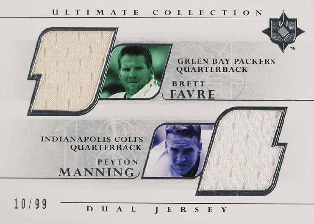 2004 Ultimate Collection Dual Game Jersey B.Favre/P.Manning #FM Football Card