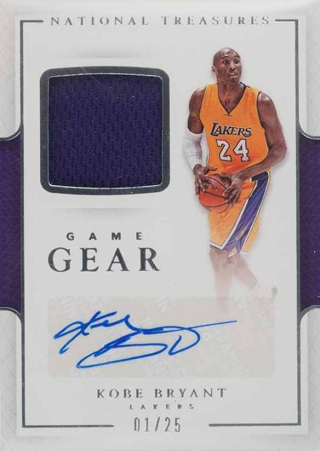 2016 Panini National Treasures Game Gear Autographs Kobe Bryant #3 Basketball Card