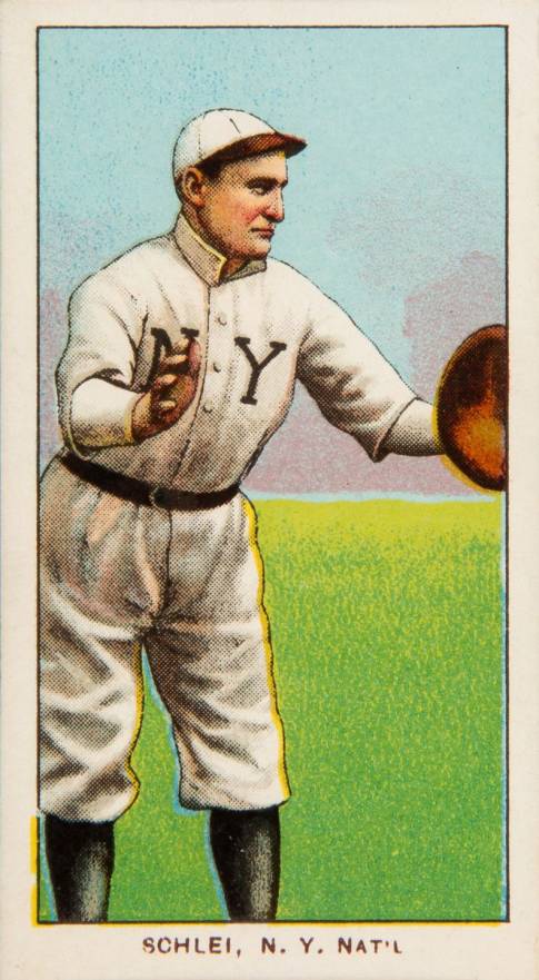 1909 White Borders Piedmont 350  Schlei, N.Y. Nat'L #425 Baseball Card