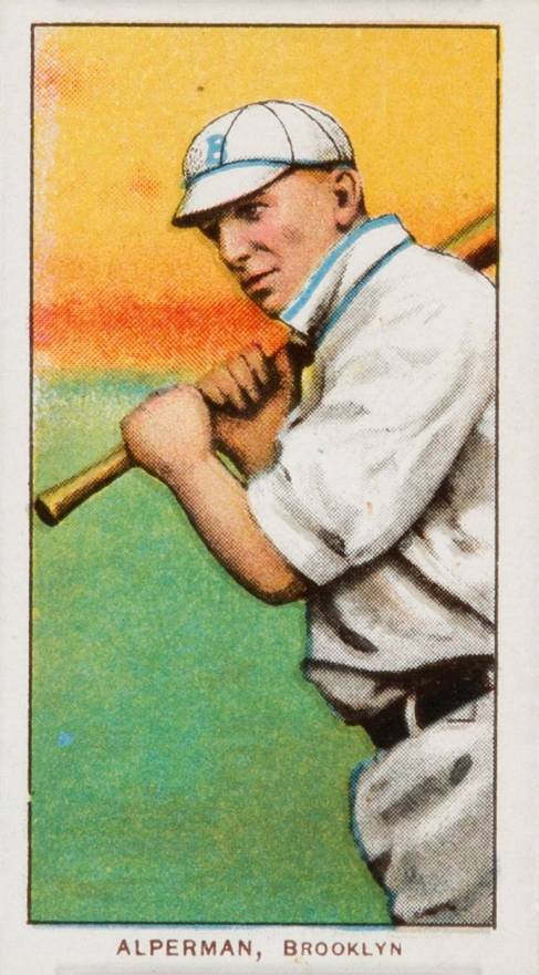 1909 White Borders Piedmont 350  Alperman, Brooklyn #6 Baseball Card