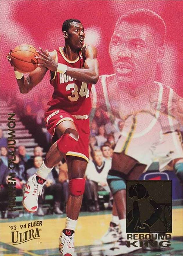 1993 Ultra Rebound Kings Hakeem Olajuwon #8 Basketball Card