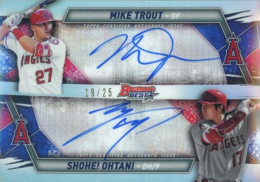 2019 Bowman's Best Dual Autographs Trout/Ohtani #DA-TO Baseball Card