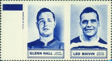 1961 Topps Stamp Panels Hall/Boivin # Hockey Card