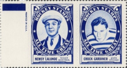 1961 Topps Stamp Panels LaLonde/Gardiner # Hockey Card