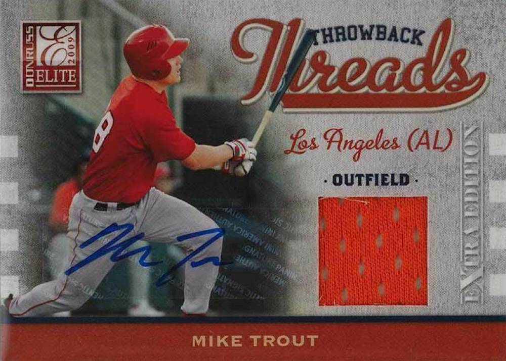2009 Donruss Elite Extra Edition Throwback Threads Mike Trout #TT-MT Baseball Card