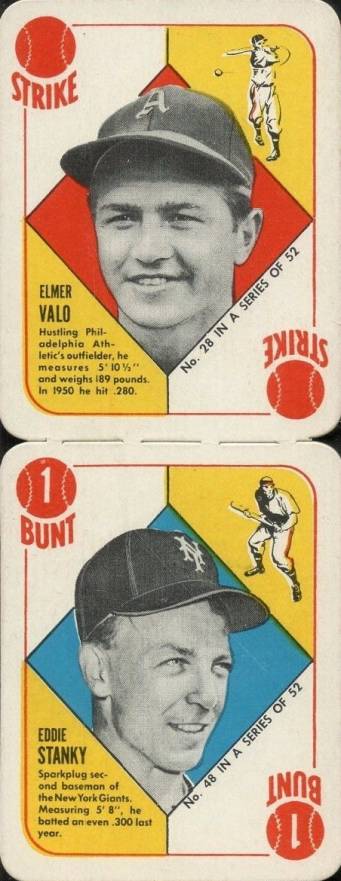 1951 Topps Red Backs Valo/Stanky #28/48 Baseball Card