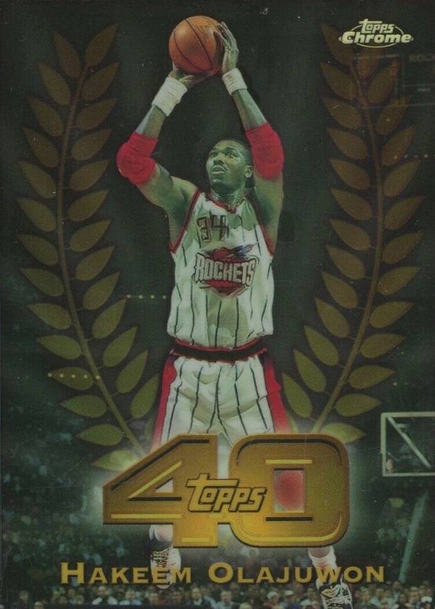 1997 Topps Chrome Topps 40  Hakeem Olajuwon #T38 Basketball Card
