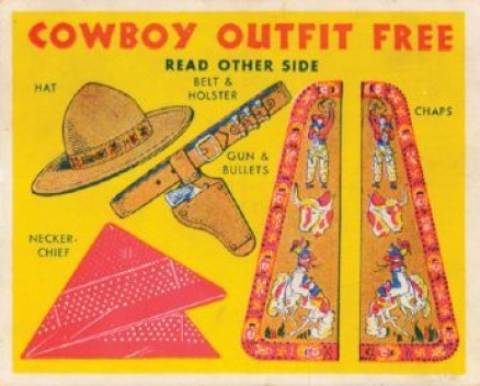 1937 Wild West Series Cowboy Outfit Free "Premium Card" #25 Non-Sports Card
