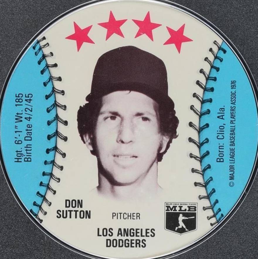 1976 MSA Sports Discs Don Sutton # Baseball Card