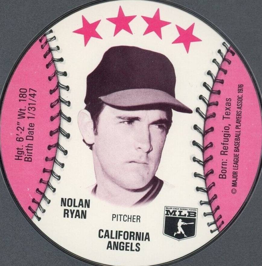 1976 MSA Sports Discs Nolan Ryan # Baseball Card