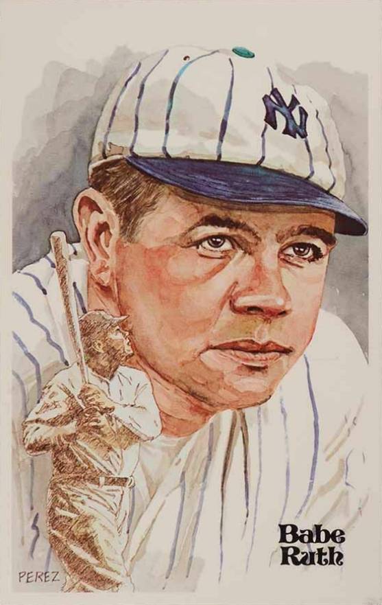 1980 Perez-Steele HOF Postcard Babe Ruth #4 Baseball Card