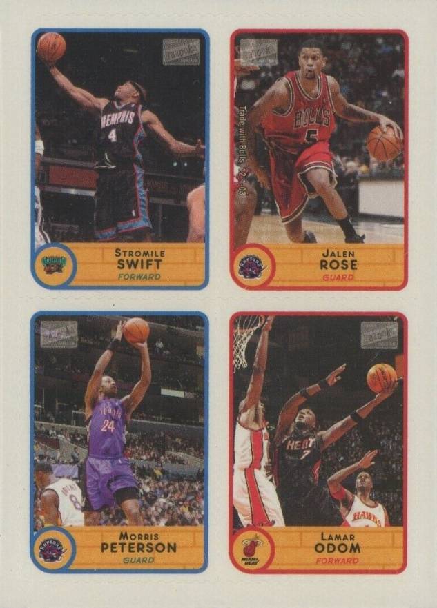 2003 Bazooka Stickers Jalen Rose/Lamar Odom/Morris Peterson/Stromile Swift #20 Basketball Card