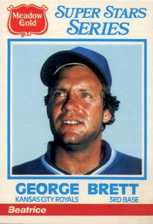 1986 Meadow Gold Blank Back Hand Cut George Brett # Baseball Card