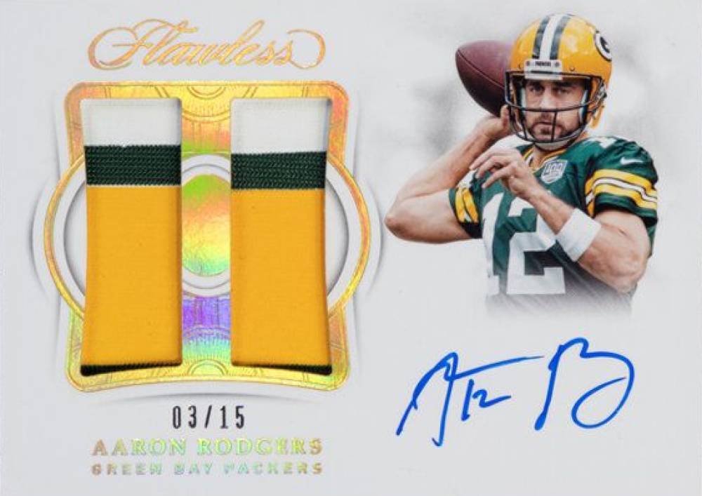 2018 Panini Flawless Dual Patch Autographs Aaron Rodgers #DPAAR Football Card