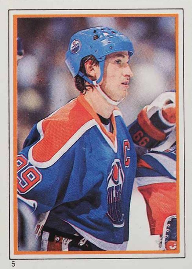 1985 O-Pee-Chee Sticker Wayne Gretzky #5 Hockey Card