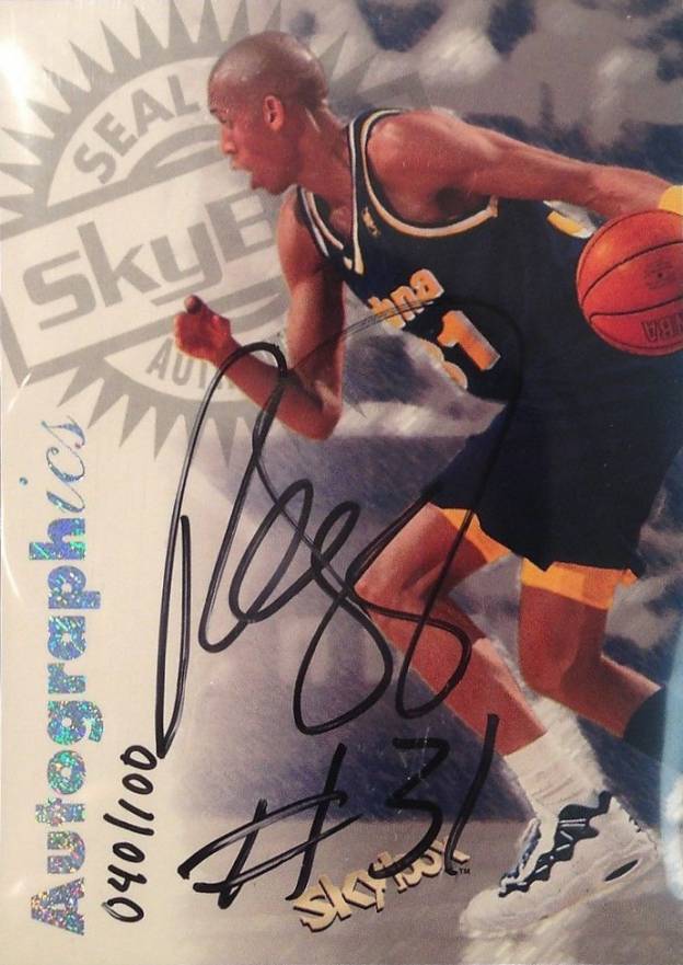 1997 Skybox Premium Autographics Century Marks Reggie Miller # Basketball Card