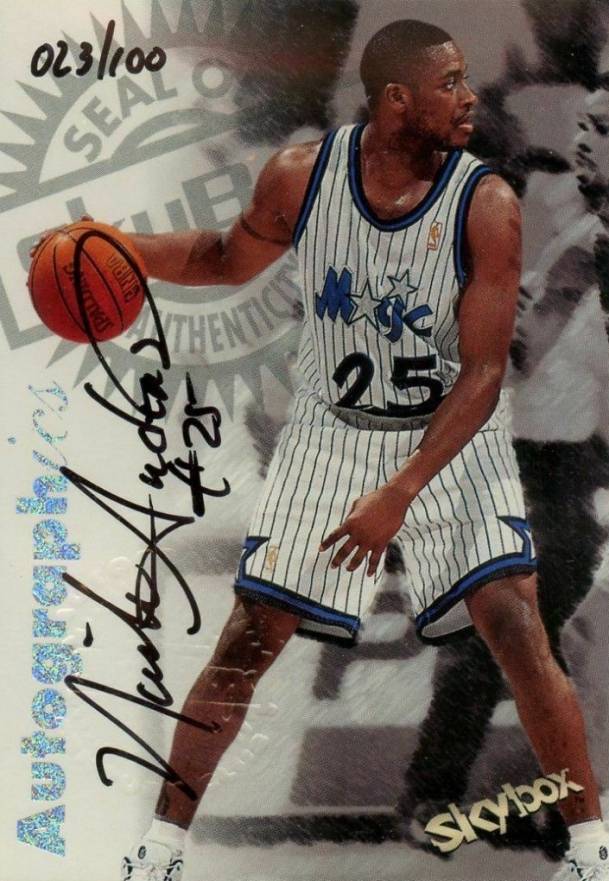 1997 Skybox Premium Autographics Century Marks Nick Anderson # Basketball Card
