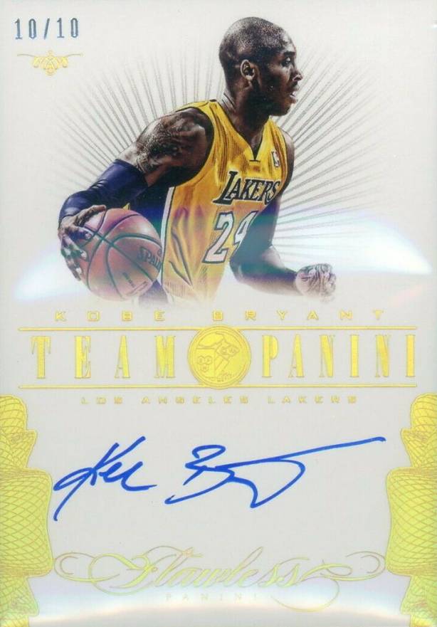 2013 Panini Flawless Team Panini Autographs Kobe Bryant #KB2 Basketball Card