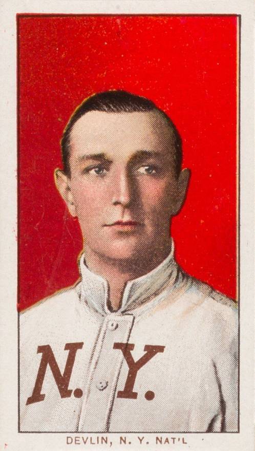 1909 White Borders Piedmont 350  Devlin, N.Y. Nat'L #128 Baseball Card
