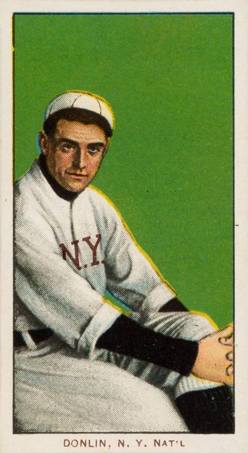 1909 White Borders Piedmont 350  Donlin, N.Y. Nat'L #132 Baseball Card