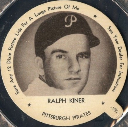 1953 Dixie Lids Ralph Kiner #10Pitts Baseball Card