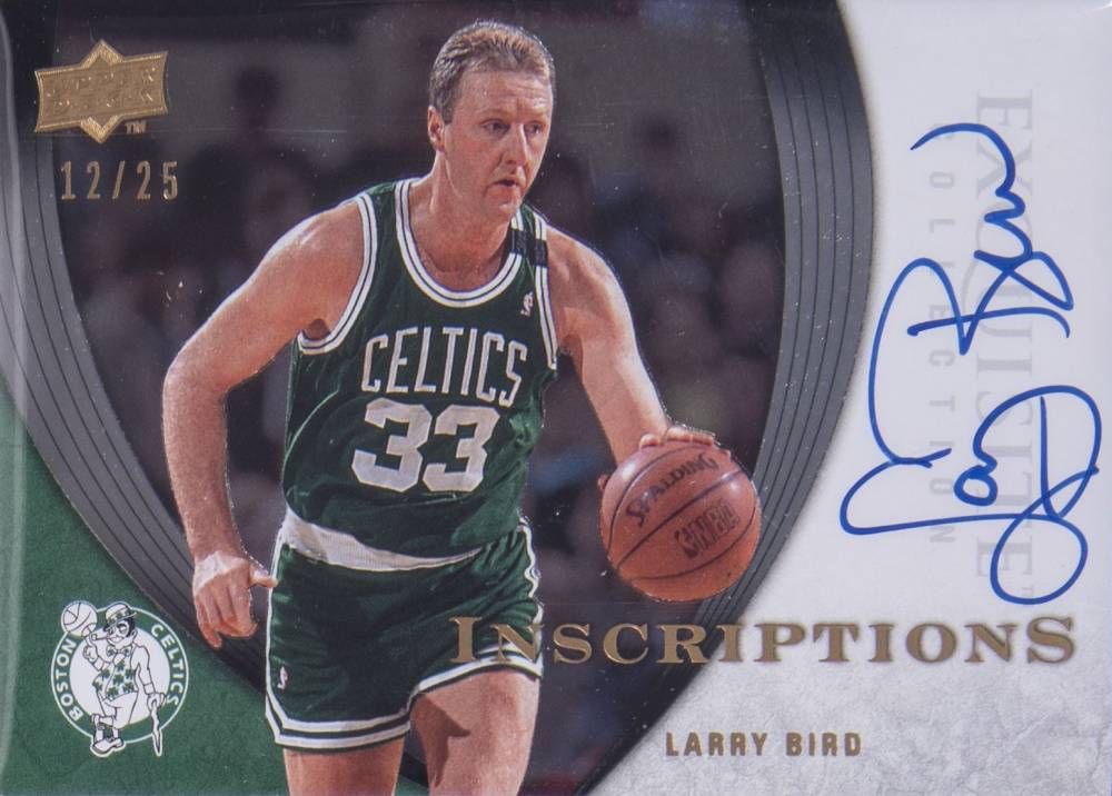 2007 Upper Deck Exquisite Collection Inscriptions Larry Bird #IA-BI Basketball Card