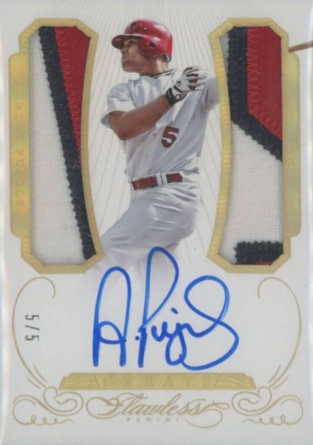 2016 Panini Flawless Greats Dual Memorabilia Autographs Albert Pujols #GD-AP Baseball Card