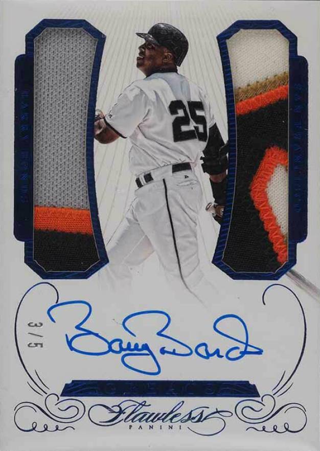 2016 Panini Flawless Greats Dual Memorabilia Autographs Barry Bonds #GD-BBS Baseball Card
