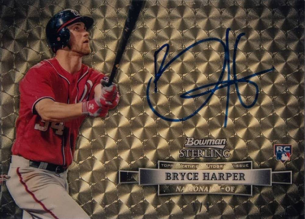 2012 Bowman Sterling Autograph Rookie Bryce Harper #BH Baseball Card