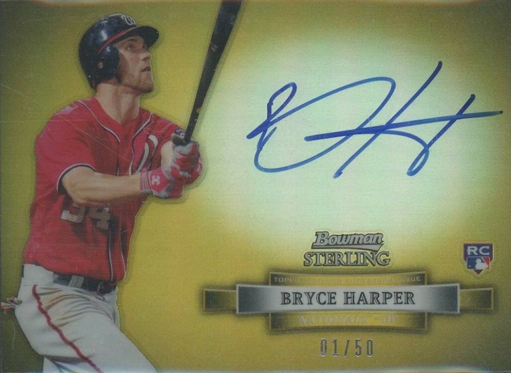 2012 Bowman Sterling Autograph Rookie Bryce Harper #BH Baseball Card