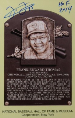1964 DATE Hall of Fame Yellow Plaque Postcard Frank Thomas # Baseball Card