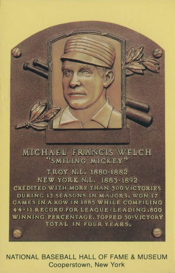 1964 DATE Hall of Fame Yellow Plaque Postcard Mickey Welch # Baseball Card