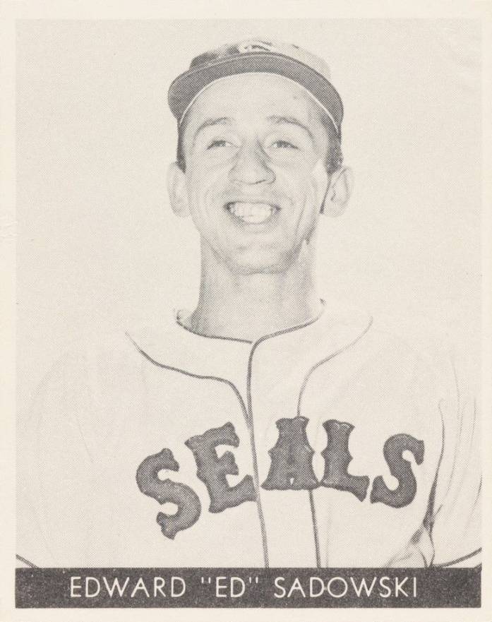 1957 Golden State Dairy S.F. Seals Stickers Ed Sadowski # Baseball Card