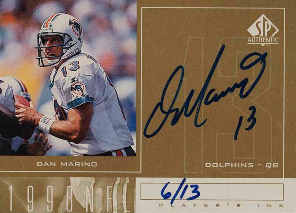 1998 SP Authentic Players Ink Dan Marino #DM Football Card