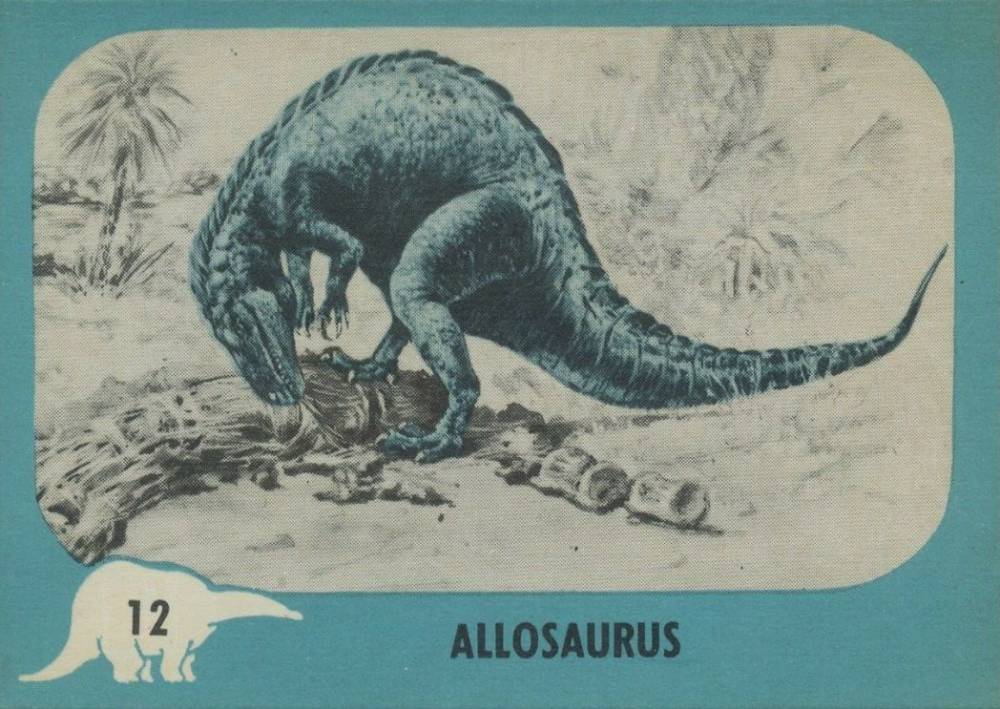 1961 Nu-Card Dinosaur Series Blue Allosaurus #12 Non-Sports Card