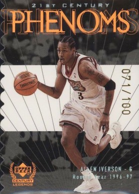 1999 Upper Deck Century Legends Allen Iverson #54 Basketball Card