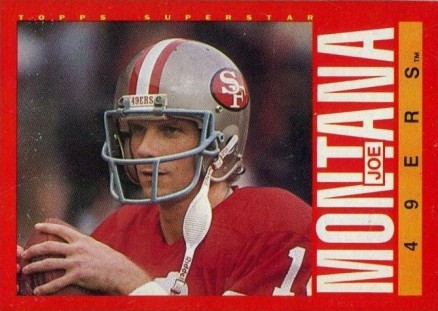1985 Topps Box Bottoms Hand Cut Joe Montana #M Football Card