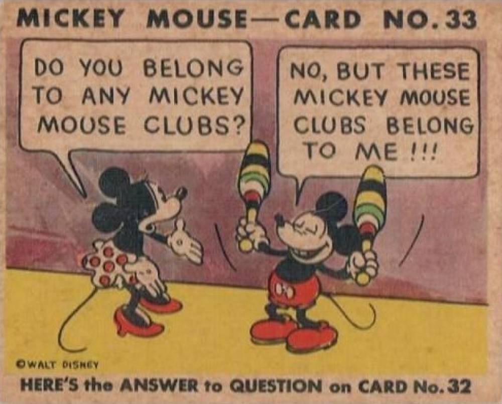 1935  O-Pee-Chee Mickey Mouse Do You Belong to... #33 Non-Sports Card