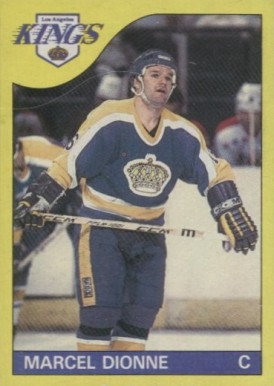 1985 Topps Box Bottoms-Hand Cut Marcel Dionne #E Hockey Card