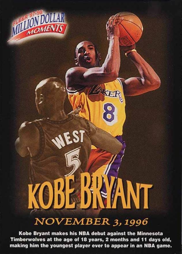 1997 Fleer Million Dollar Moments Kobe Bryant #31 Basketball Card