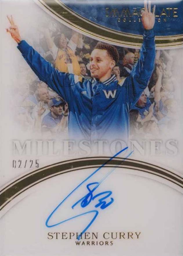 2015 Panini Immaculate Collection Milestones Stephen Curry #3 Basketball Card