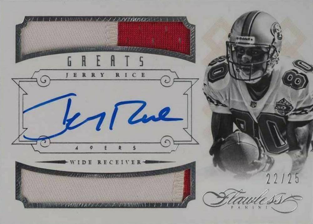 2014 Panini Flawless Greats Patches Autographs Jerry Rice #30 Football Card