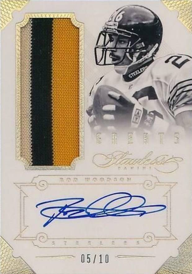 2014 Panini Flawless Greats Patches Autographs Rod Woodson #33 Football Card