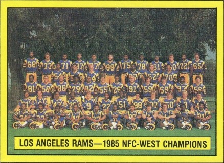 1986 Topps Box Bottoms Hand Cut Los Angeles Rams # Football Card