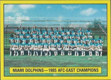 1986 Topps Box Bottoms Hand Cut Miami Dolphins # Football Card